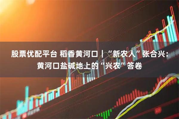 股票优配平台 稻香黄河口｜“新农人”张合兴：黄河口盐碱地上的“兴农”答卷
