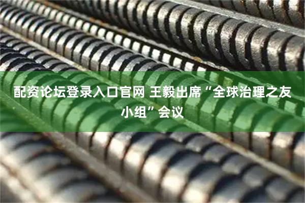 配资论坛登录入口官网 王毅出席“全球治理之友小组”会议
